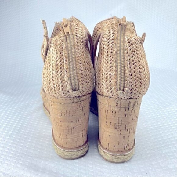 Dolce Vita Otto Espadrille Womens Size 9.5 Tan Woven Rattan Wedge Platform Heels - Picture 8 of 11